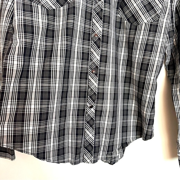 Zara Man Plaid Men’s Button Down Shirt Black White Size Medium - Picture 4 of 12